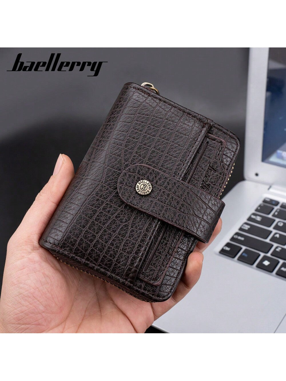 1 14 Card Slot Pu Leather Men'S Buckle Credit Card Storage Bag Unisex Id Bag Retro Zipper Card Holder Coin Purse