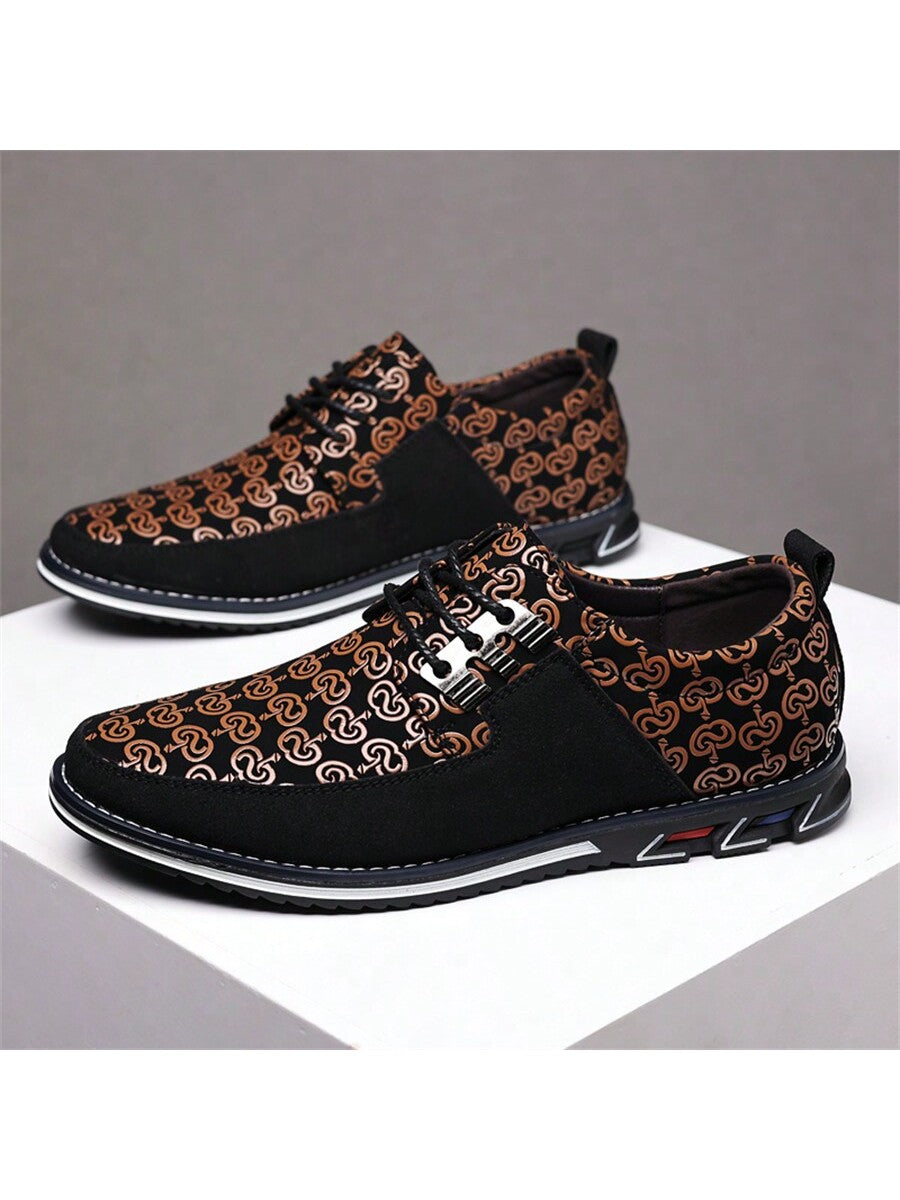 Breathable Soft Sole Pu Leather Shoes For Men, Fashionable Round-toe Comfortable Sneakers For Casual And Sports Occasions