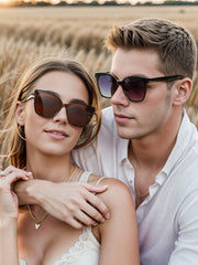 2pcs/Set Couple Combination Package , Unisex Multicolor Classic Retro Style Casual Fashionable Sunglasses For Everyday Wear On Vacation