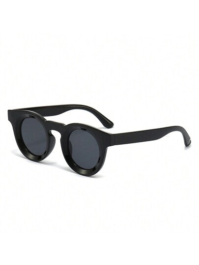 1pc Trendy Ins Ellipse Shaped Sunglasses For Men And Women, Street Style, Concave Design