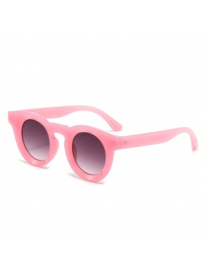 1pc Trendy Ins Ellipse Shaped Sunglasses For Men And Women, Street Style, Concave Design