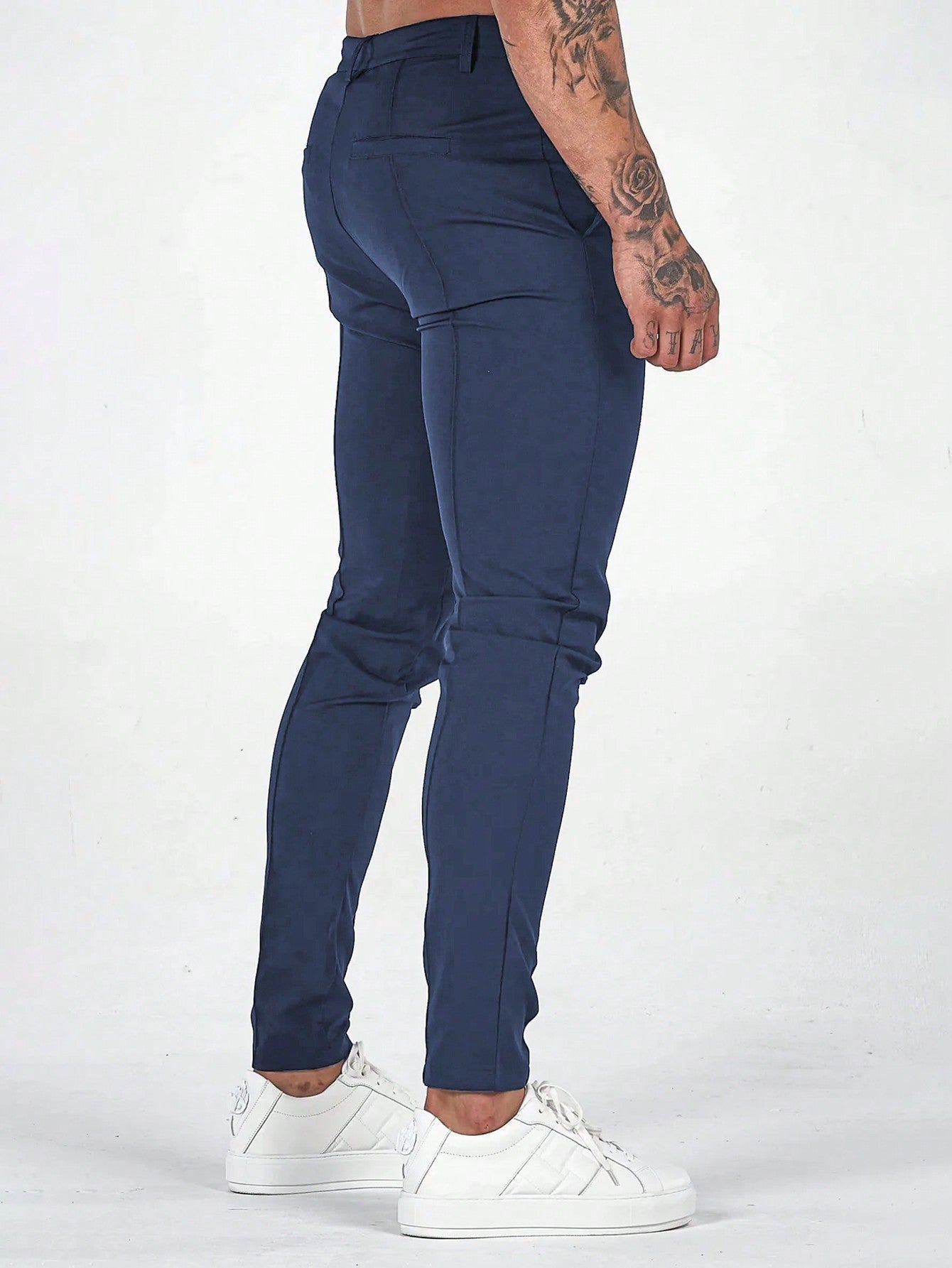 Men Solid Slant Pocket Pants