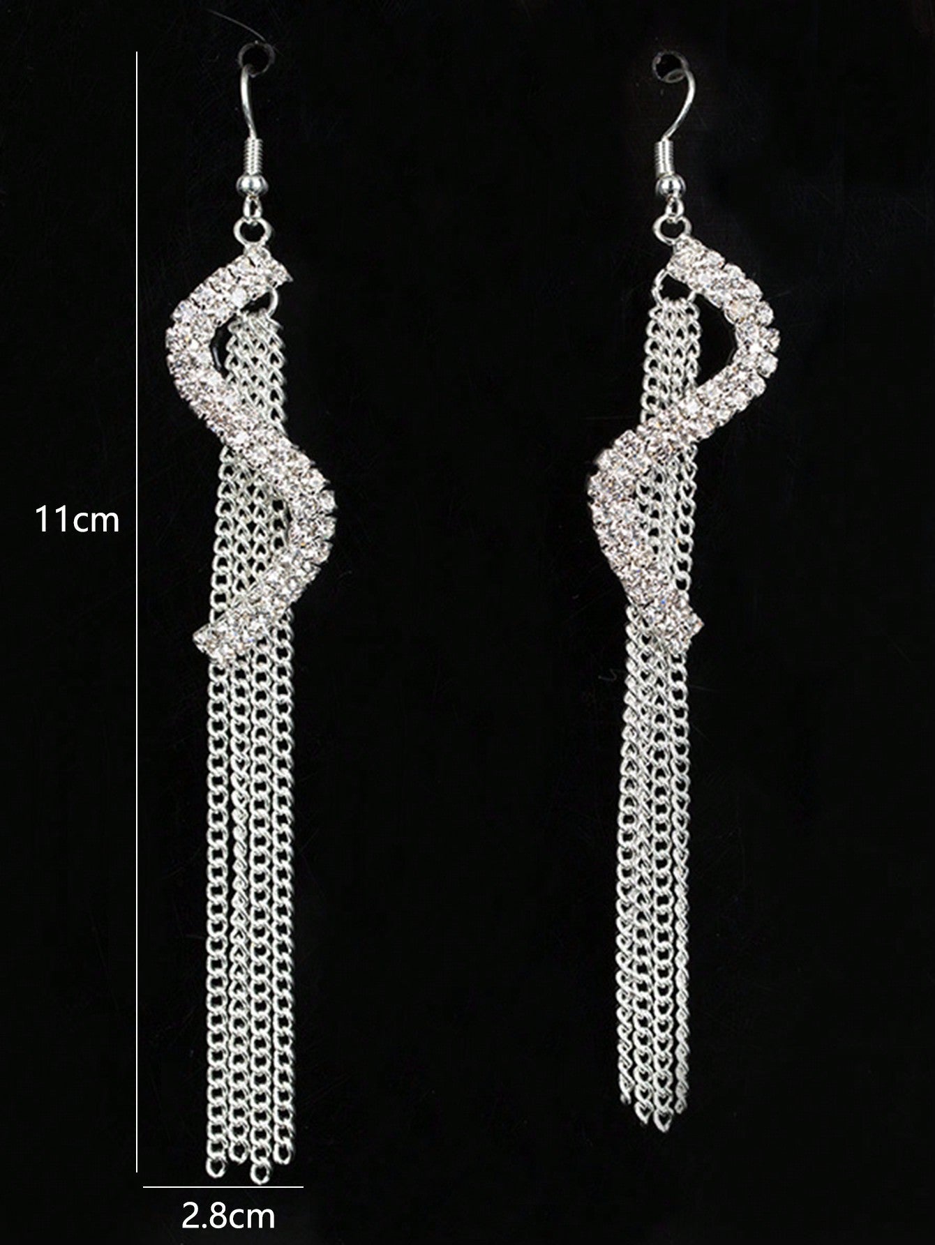 1pair Elaborate Alloy Front & Back Fringe Drop Earrings For Women's Evening Party