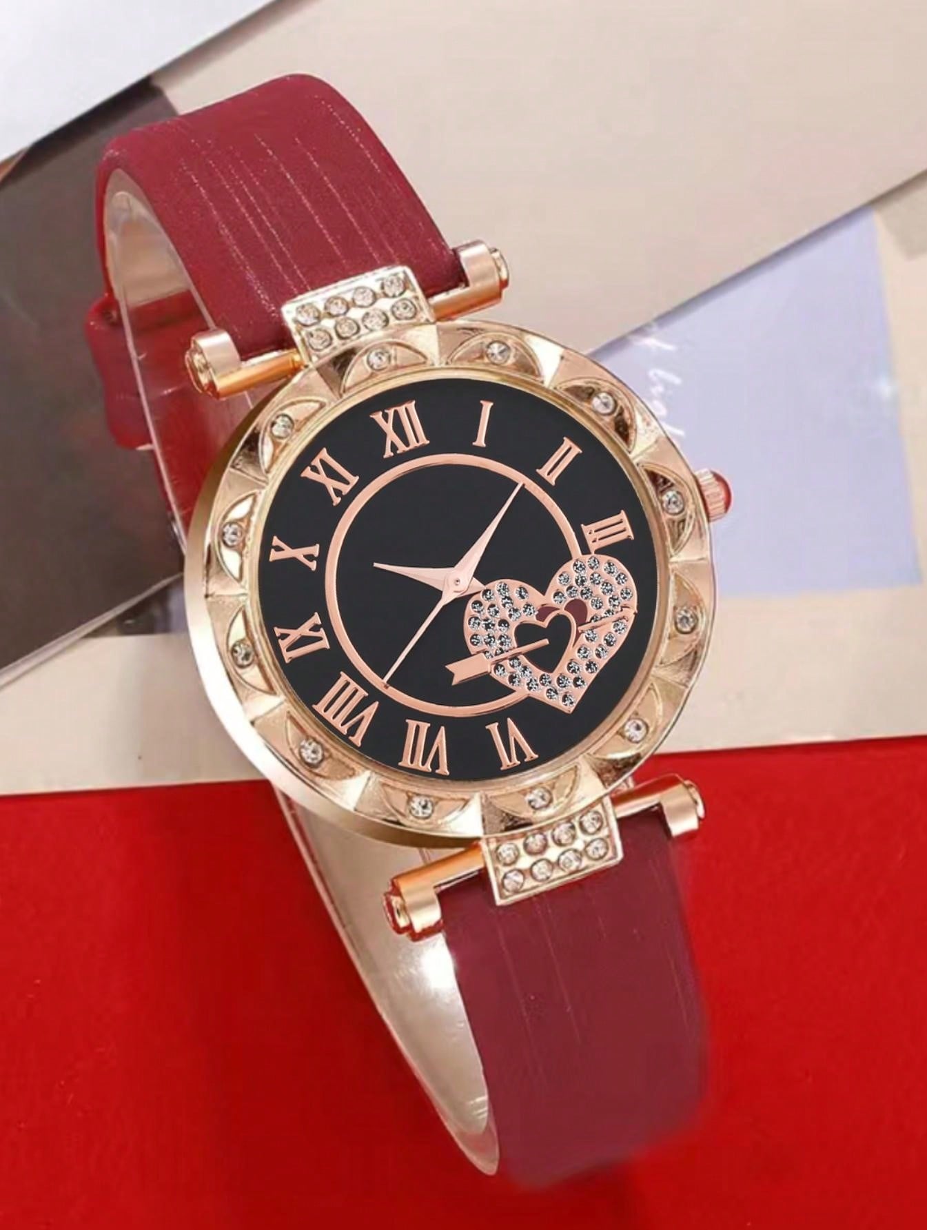 1 Women'S Quartz Watch Luxury Rhinestone Watch + Jewelry Set