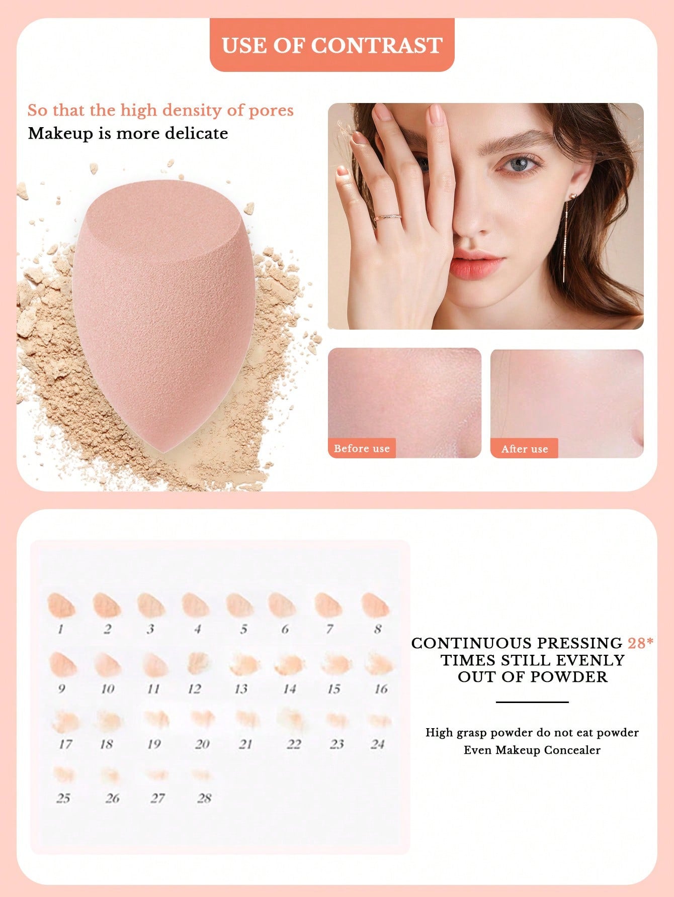 1pcs Storage Bucket+7PCS Makeup Sponge+9PCS Makeup Puff Set Soft Triangle Powder Mineral Puff For Face Makeup,Suitable For Cream & Powder Concealer, Loose Powder Makeup Applicator