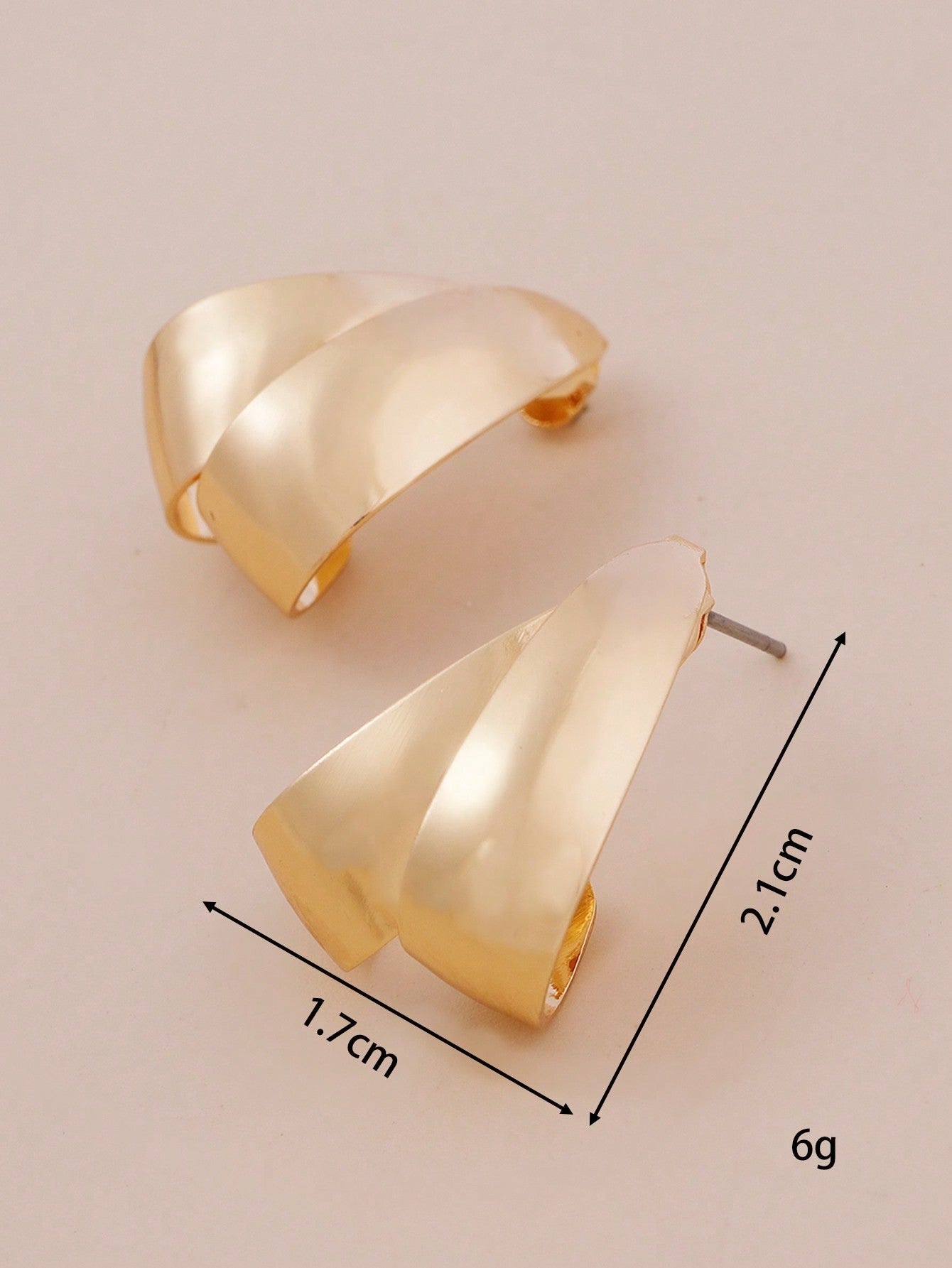 1pair New Arrivals Geometric Ellipse Hoop Earrings In Smooth Metallic Finish Retro Style Women's Accessory Ear Clip