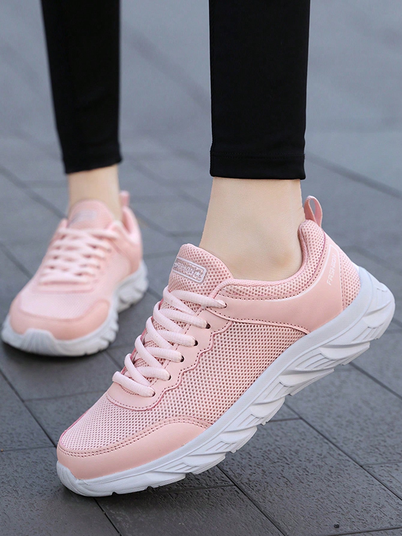 Women'S Breathable Mesh Lace-Up Sneakers For Four Seasons, Casual And Fashionable