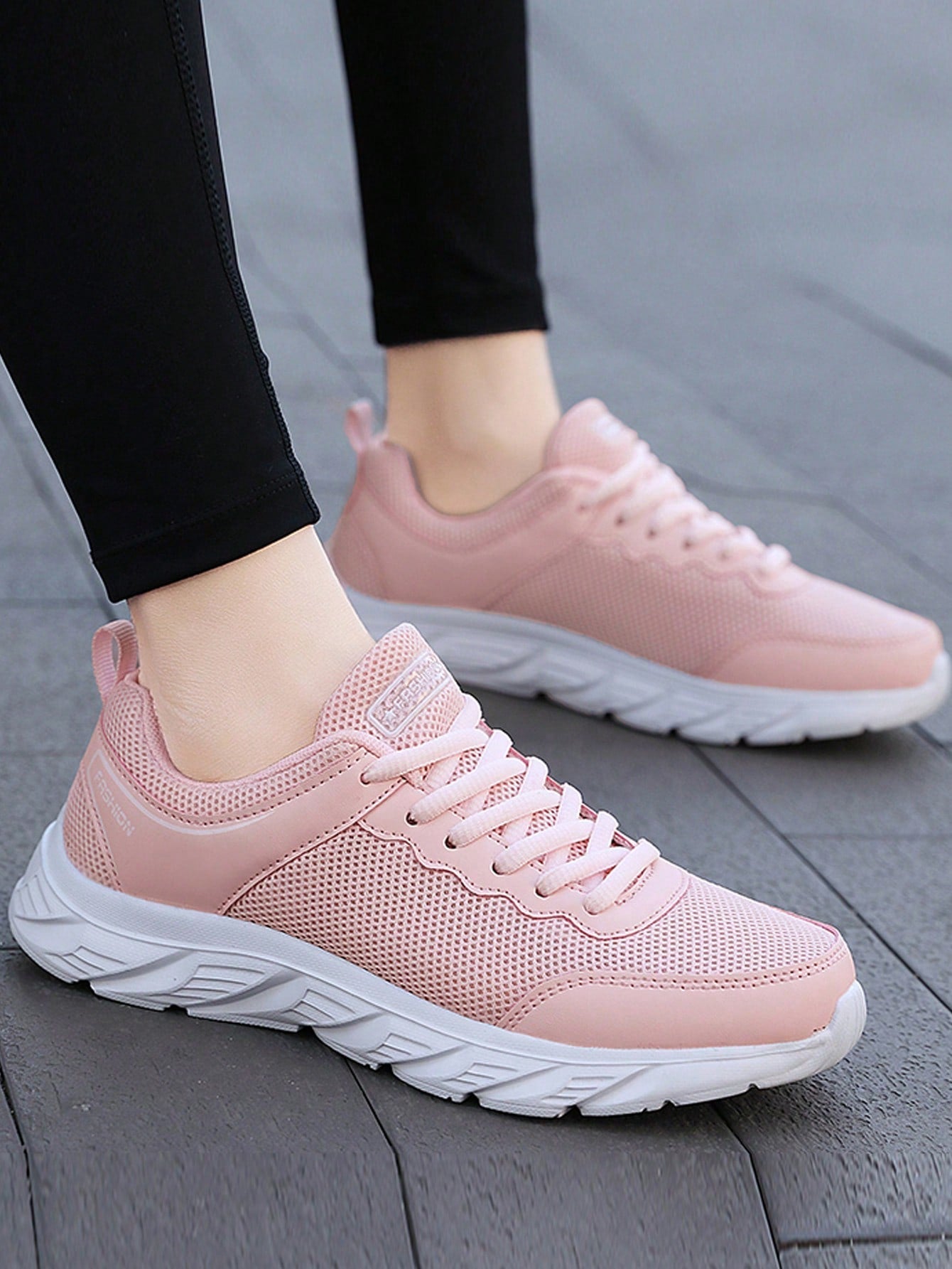 Women'S Breathable Mesh Lace-Up Sneakers For Four Seasons, Casual And Fashionable