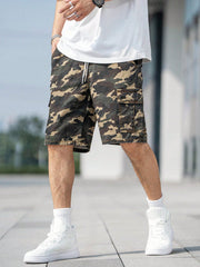 Manfinity EMRG Men'S Camouflage Print Drawstring Utility Denim Shorts