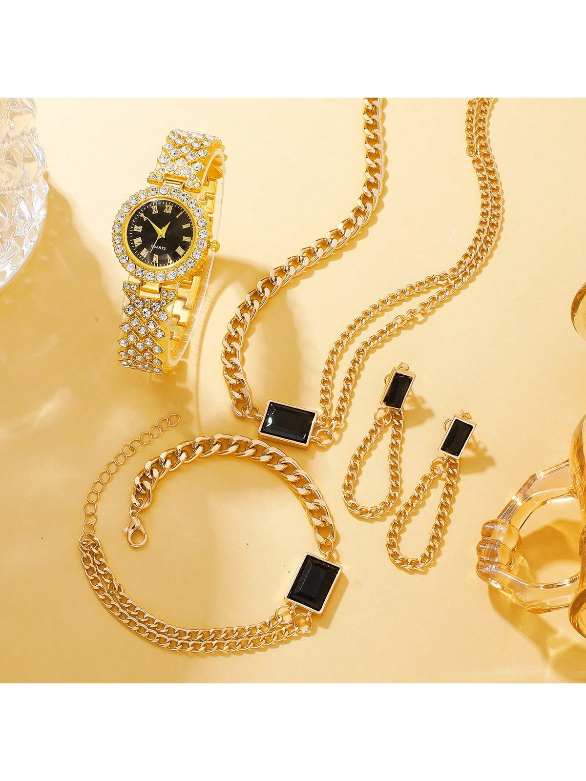 5pcs/Set Women's Fashion Quartz Watch Set