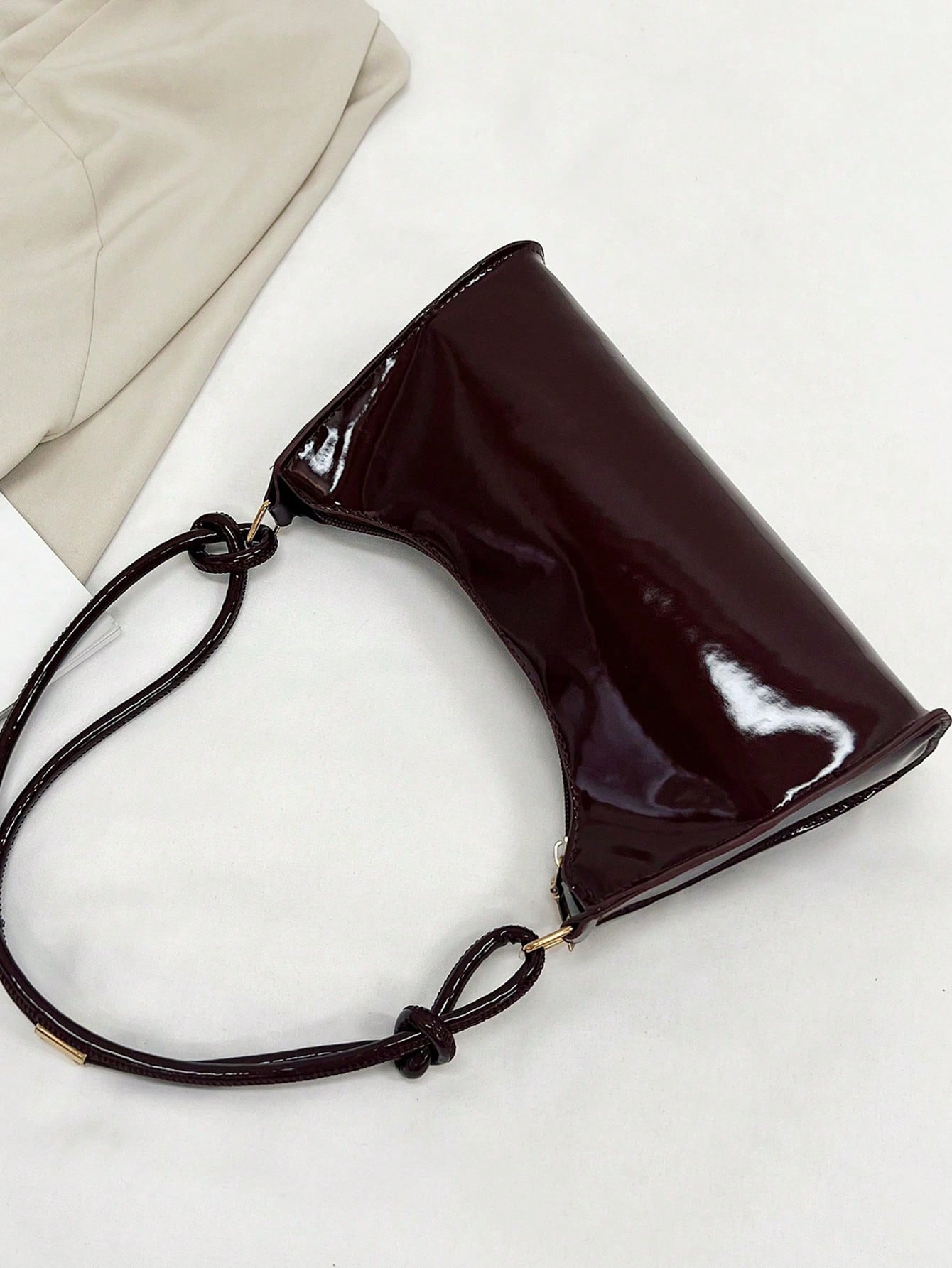 Solid Color & Minimalist & Luxury & Hobo Shoulder Bag For Men