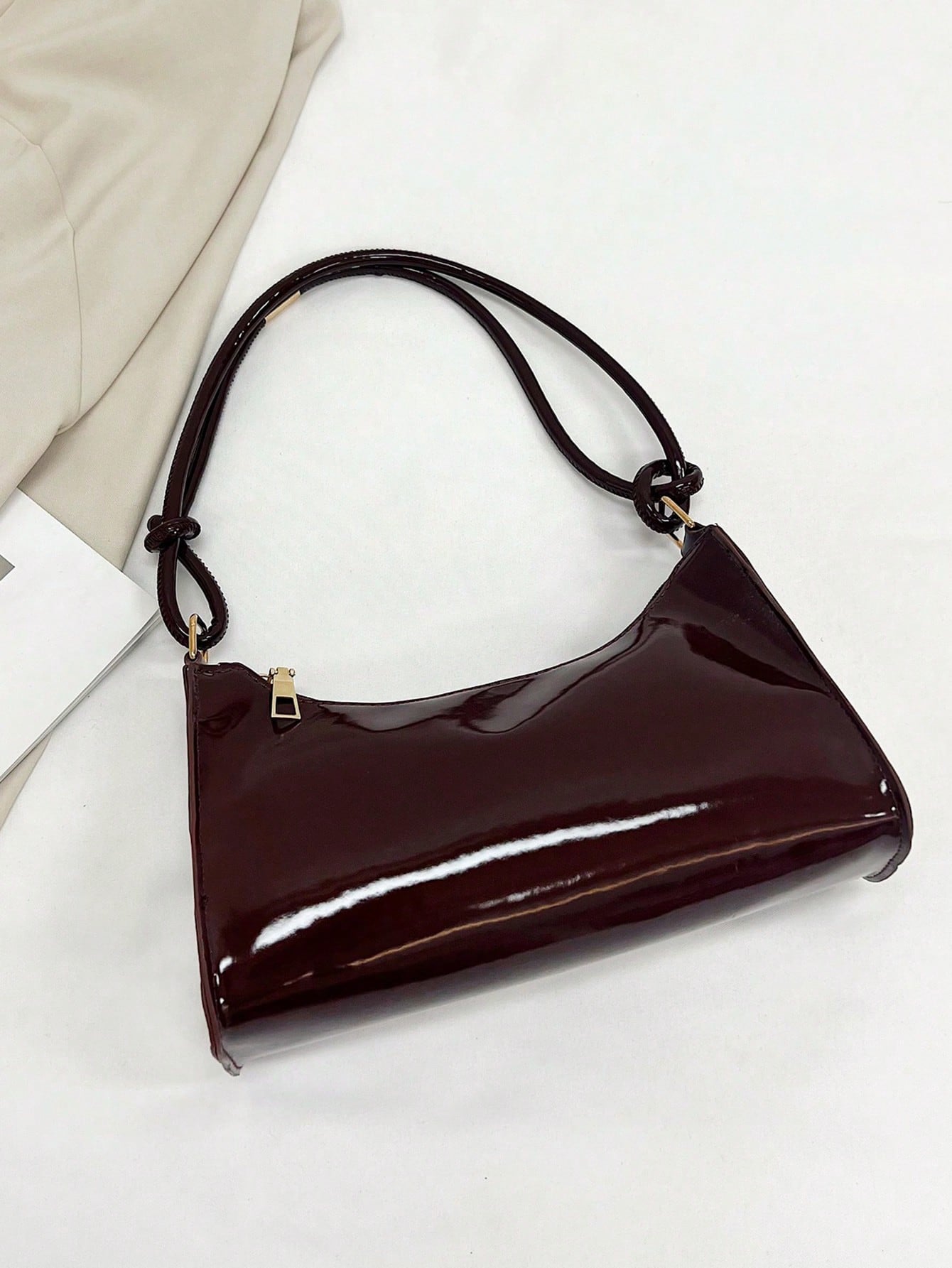 Solid Color & Minimalist & Luxury & Hobo Shoulder Bag For Men