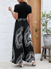 Women'S Floral Printed Wide Leg Jumpsuit