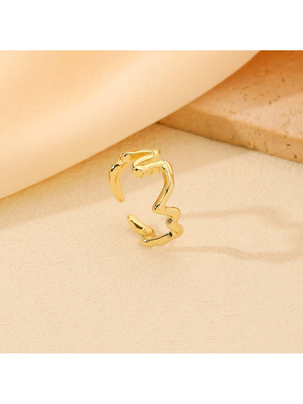 1pc Water Drop Shaped Ring Wrap Ring, Simple And Versatile Women'S Open Ring