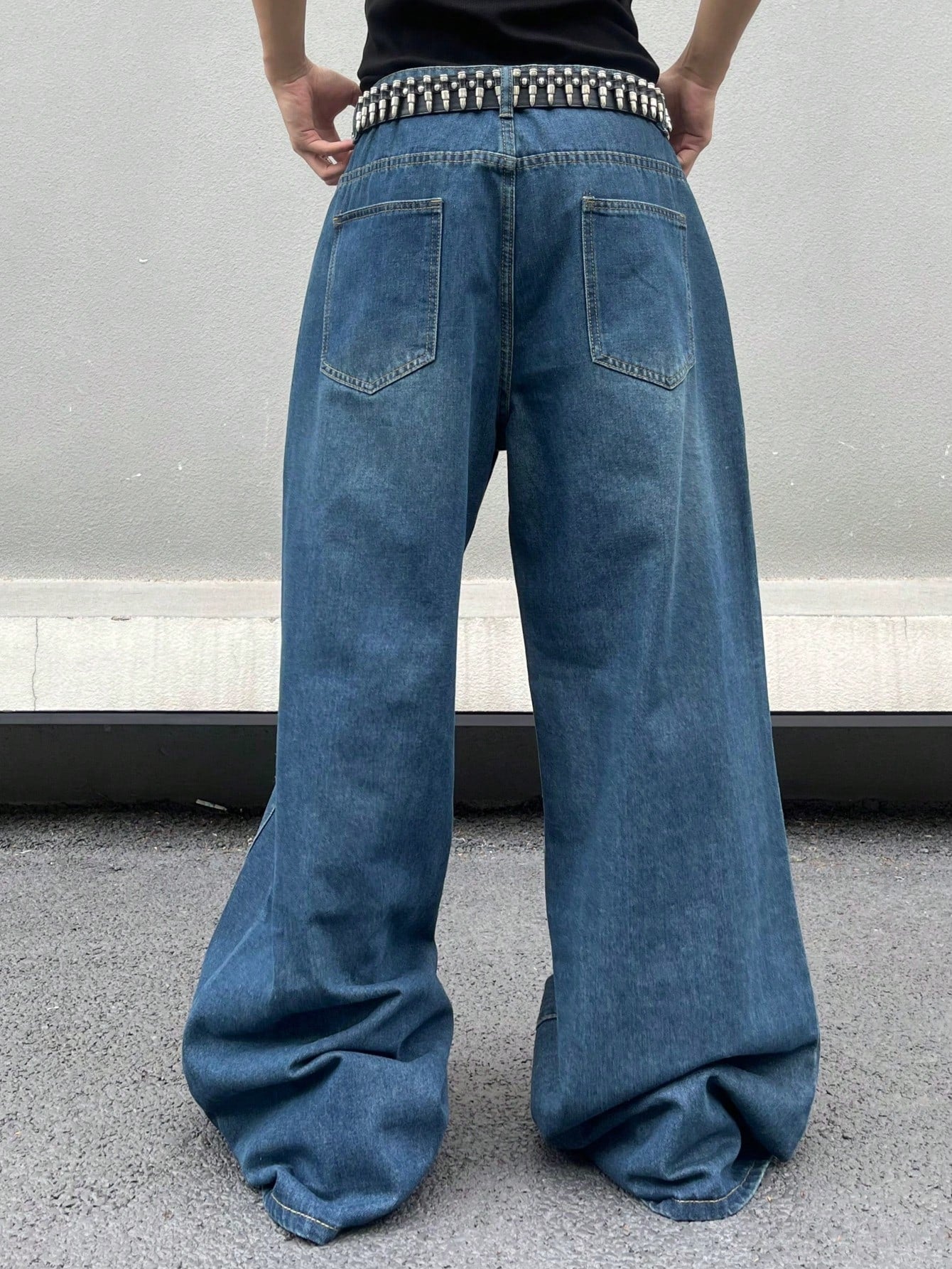 Manfinity Hypemode Men'S Loose Wide Leg Jeans