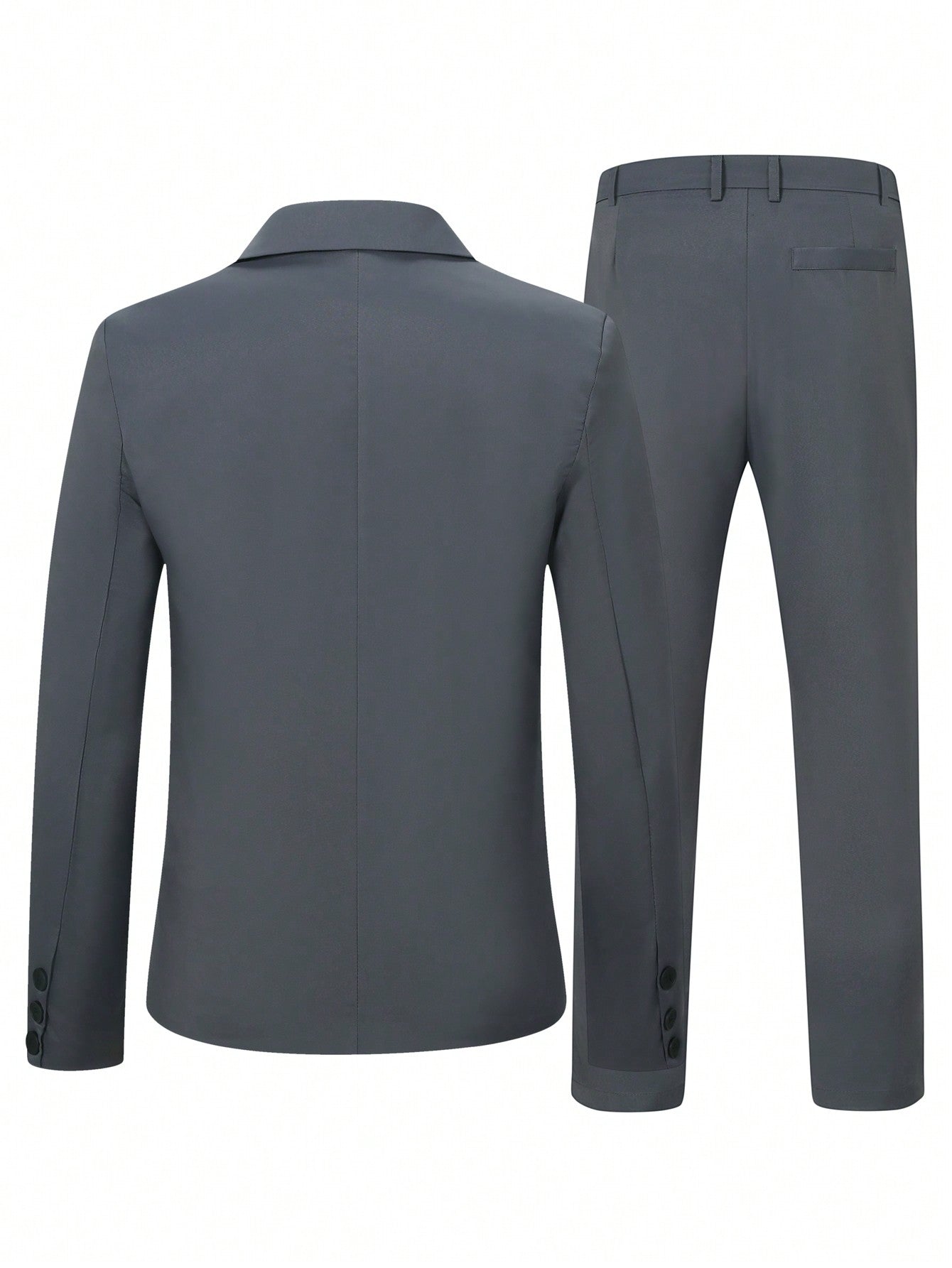 Manfinity Mode 1set Men'S Single-Breasted Suit Jacket With Lapel & 1pc Suit Pants