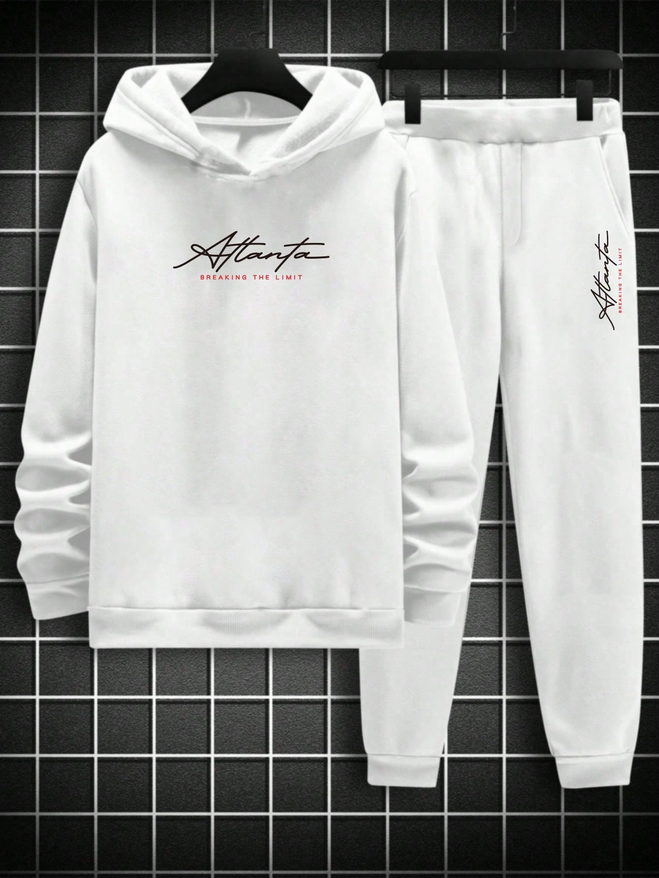 Manfinity Hypemode Men'S Letter Printed Hoodie And Sweatpants Set