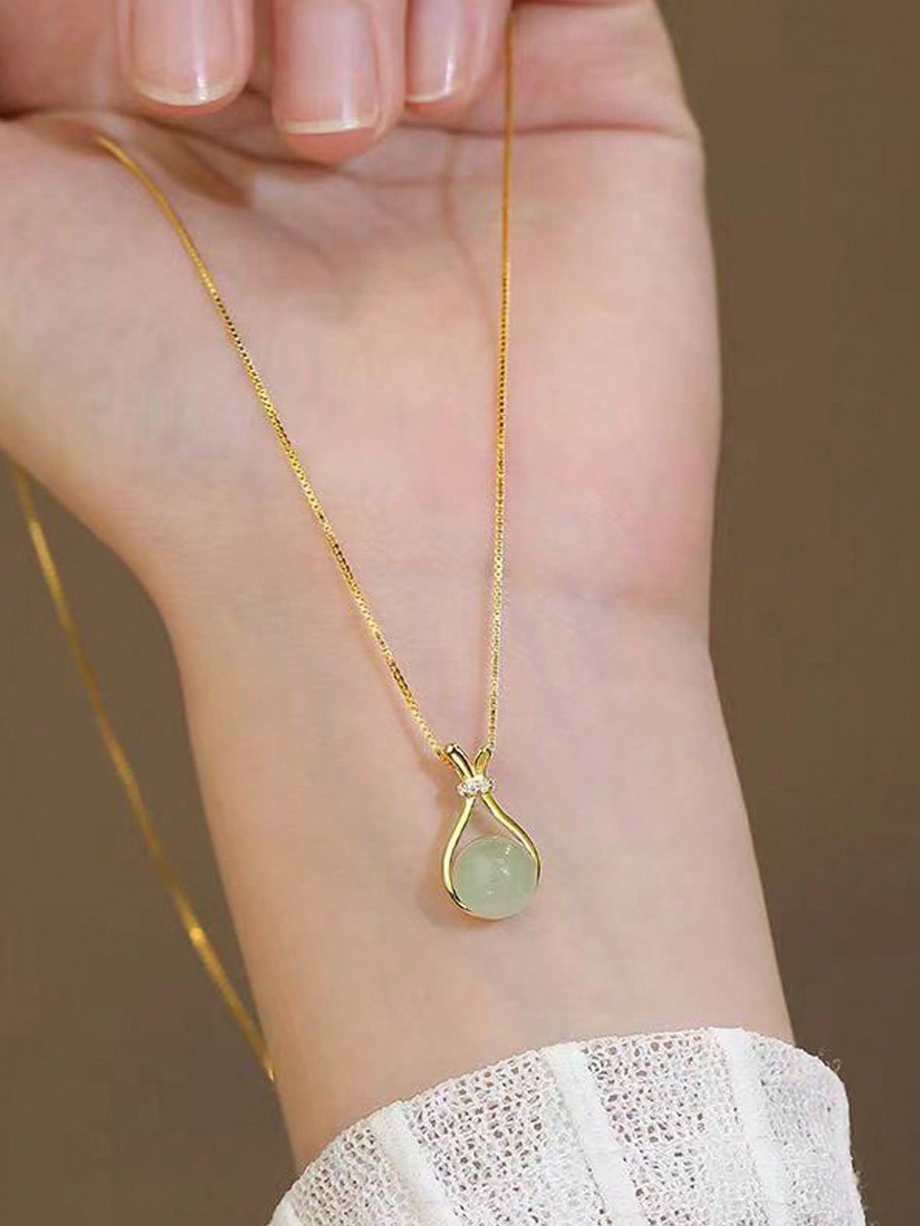 Elegant Teardrop Shape Lucky Bag Pendant Necklace