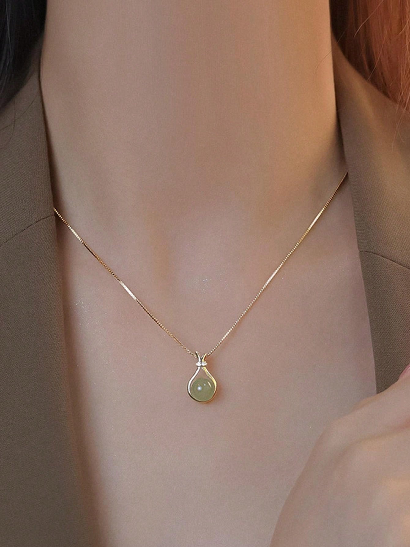 Elegant Teardrop Shape Lucky Bag Pendant Necklace