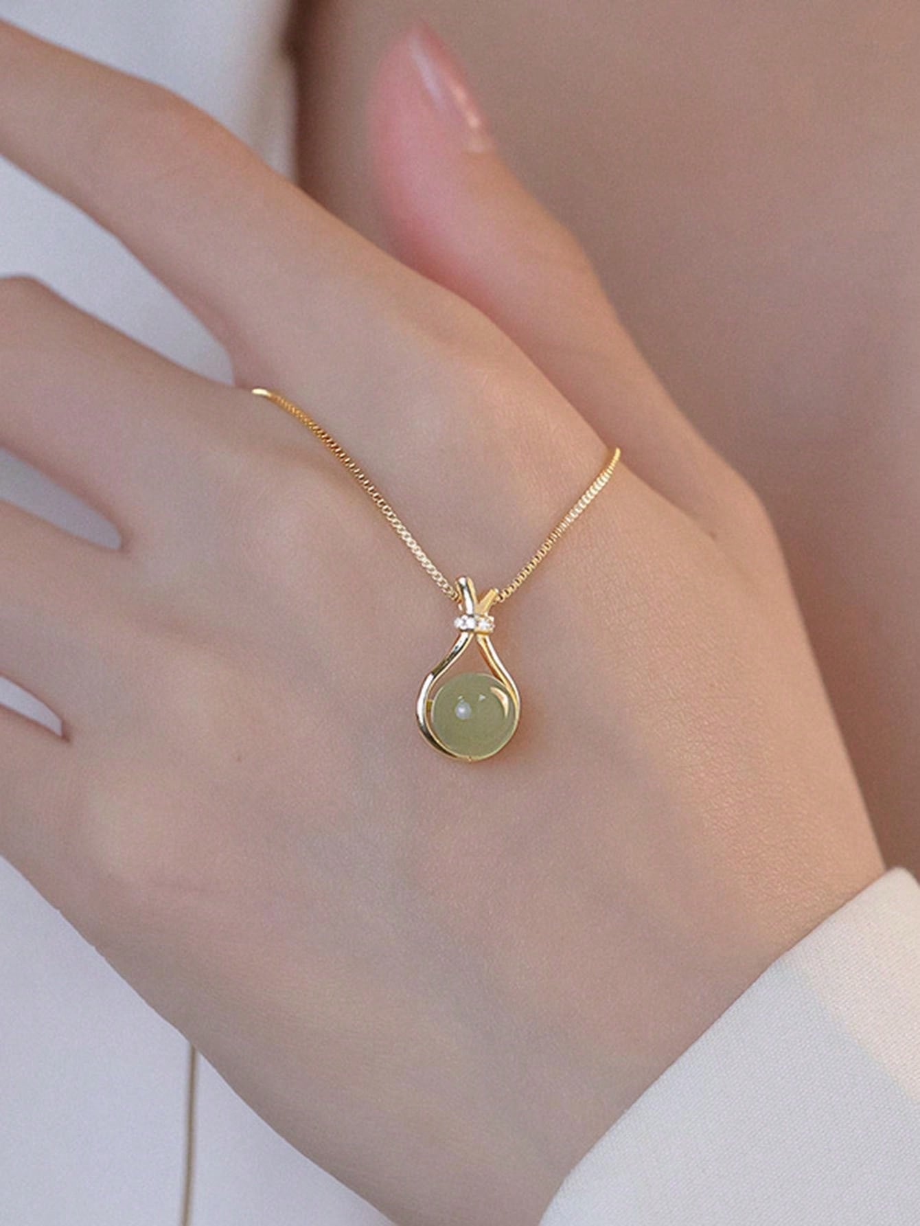 Elegant Teardrop Shape Lucky Bag Pendant Necklace