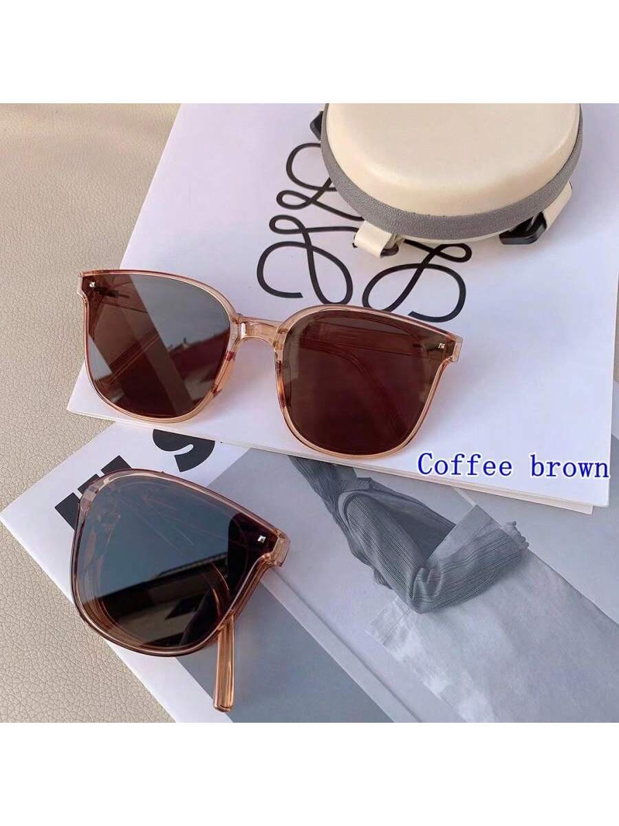 1pc New Design Foldable Uv Protection Sunglasses With Glasses Storage Box, Convenient To Carry For Men And Women