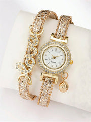 1pc Women'S Personalized Fashion Quartz Watch + Jewelry Set