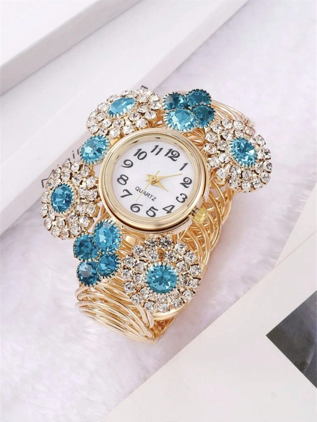 1pc Women'S Luxury Simple Alloy Bracelet Watch + Jewelry Set