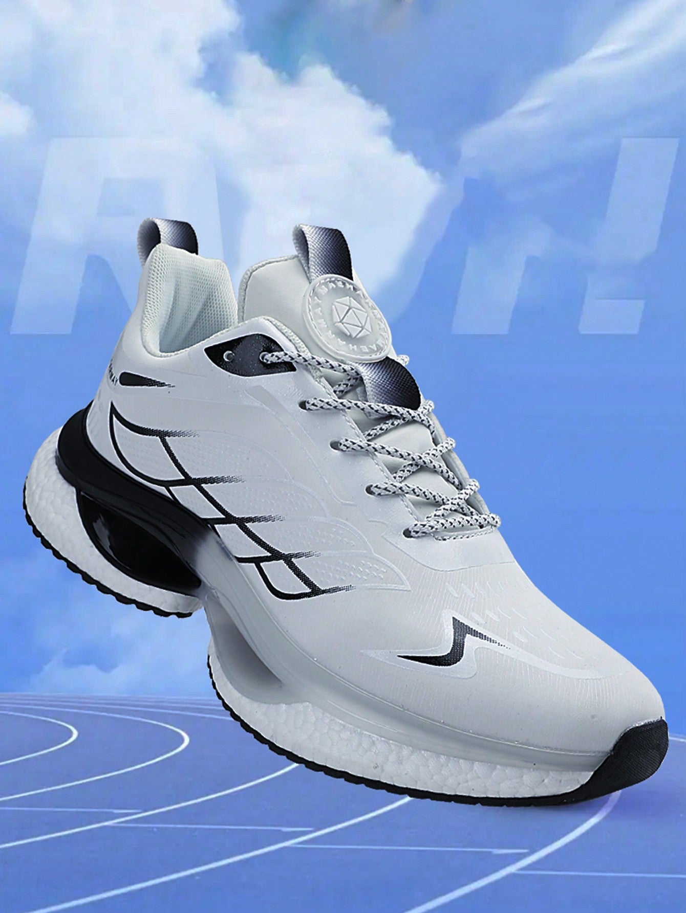 Men'S Sports Shoes, Flexible Pu Leather Upper Elastic & Wear-Resistant Composite Sole Casual Athletic Shoes, Lightweight Shock Absorbing Running Shoes