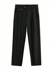 Manfinity Men's Solid Color Suit Pants