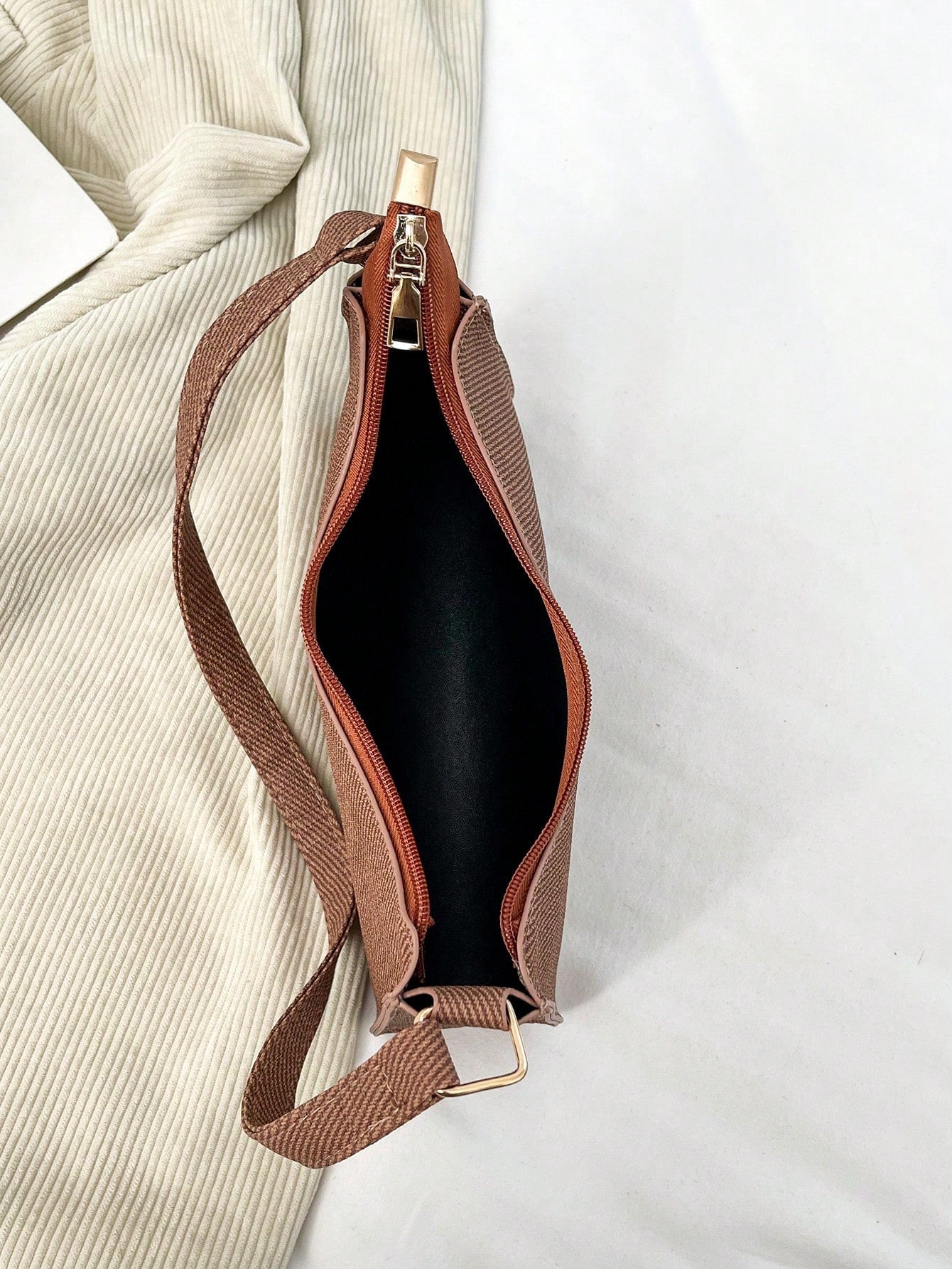 Solid Color & Minimalist & Luxury & Hobo Shoulder Bag For Men