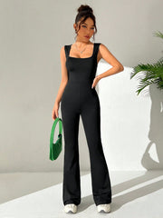 EZwear Women'S Solid Color Casual Jumpsuit