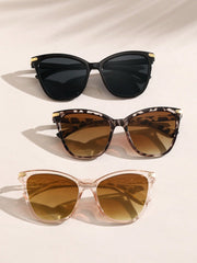 3pcs Classic Geometric Frame Boho Black Tawny Leopard Sunglasses For Women Daily Life Outdoor  Summer Travel Cool Clothing Accessories