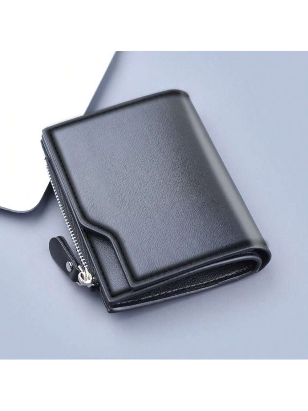 1 Pcs PU Leather Men'S Wallet Clutch Bag Card Holder Short Wallets Zipper Large Capacity Vintage Male Purses