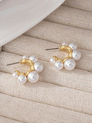 1pair Fashionable & Versatile Pearl Statement Earrings For Casual Outfits, Inspired By