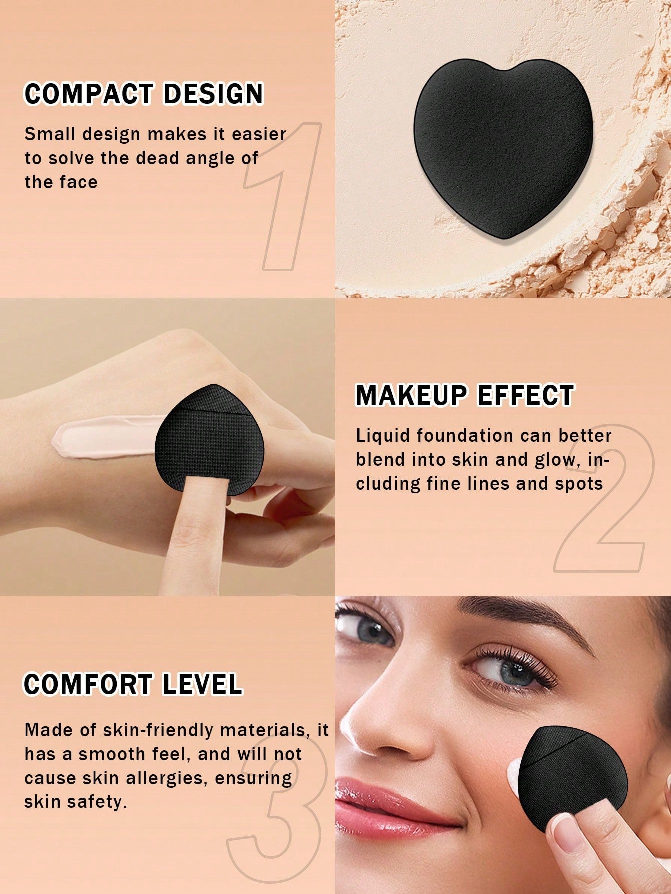 1pcs Makeup Brush+1pcs Cleaning Brush+10PCS Makeup Sponge+9PCS Makeup Puff Set+1PCS Hair Band+2PCS Shampoo Powder Puff+1PCS Eyelash Curler