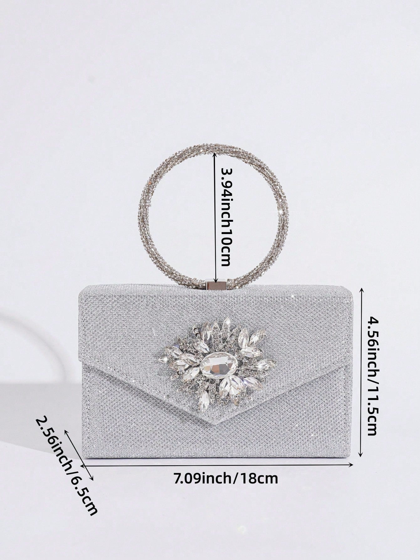 Sparkly Diamond Decor Evening Bag Women'S Fashionable Handbag For Party And Dance, With Shoulder Strap And Chain Link , Rhinestone Purse, Perfect For Party, Wedding, Prom, Dinner/Banquet, Matching With Wedding Dress, Formal Dresses, Prom Dress, Birthday D