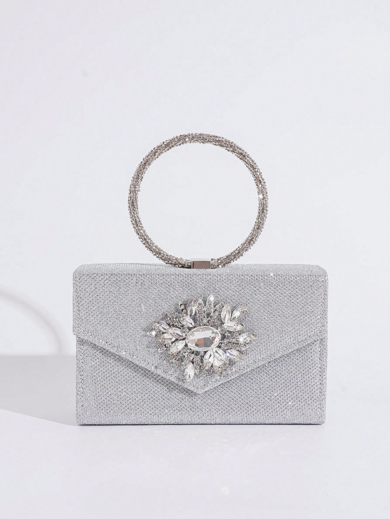 Sparkly Diamond Decor Evening Bag Women'S Fashionable Handbag For Party And Dance, With Shoulder Strap And Chain Link , Rhinestone Purse, Perfect For Party, Wedding, Prom, Dinner/Banquet, Matching With Wedding Dress, Formal Dresses, Prom Dress, Birthday D