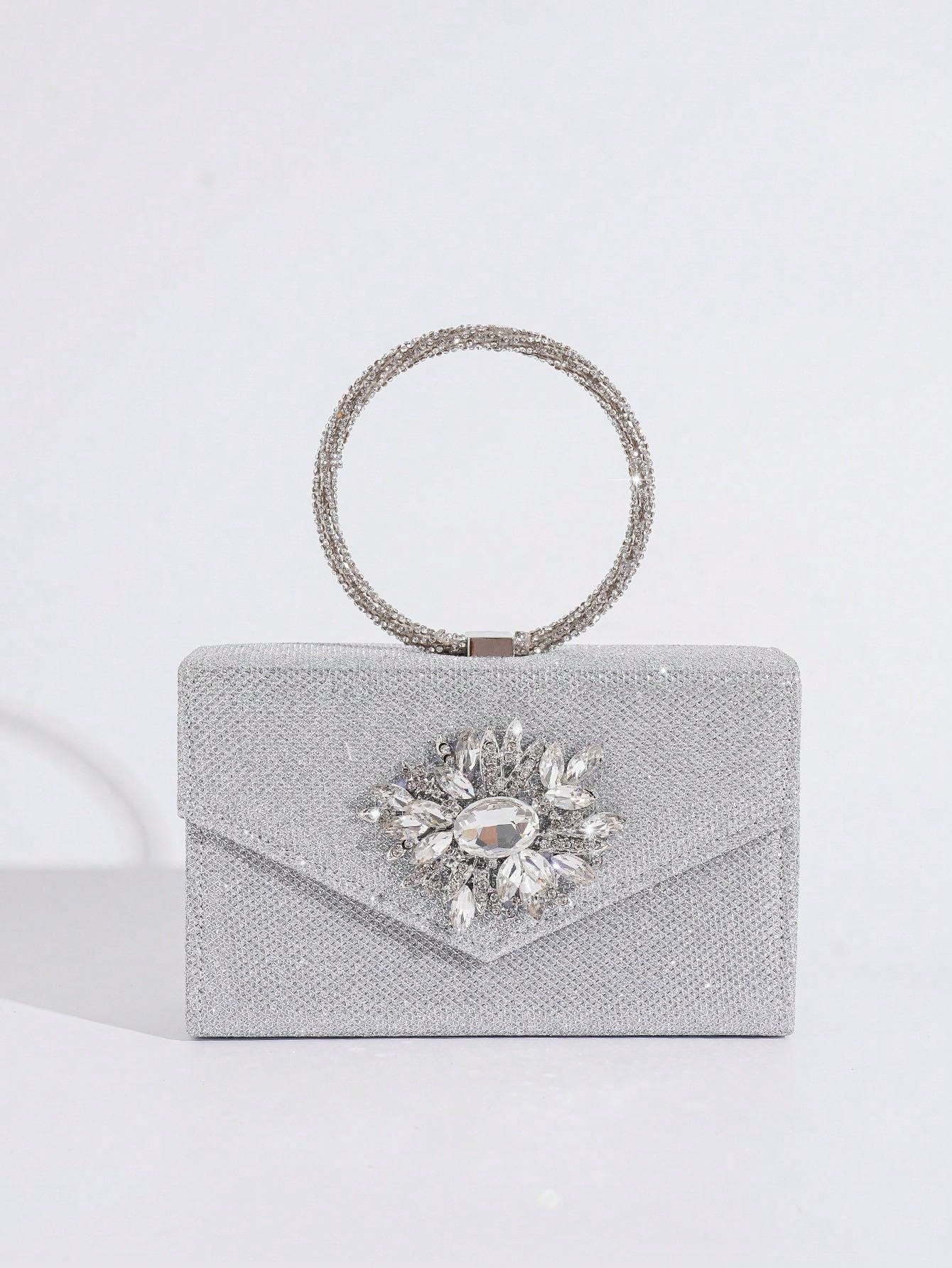 Sparkly Diamond Decor Evening Bag Women'S Fashionable Handbag For Party And Dance, With Shoulder Strap And Chain Link , Rhinestone Purse, Perfect For Party, Wedding, Prom, Dinner/Banquet, Matching With Wedding Dress, Formal Dresses, Prom Dress, Birthday D