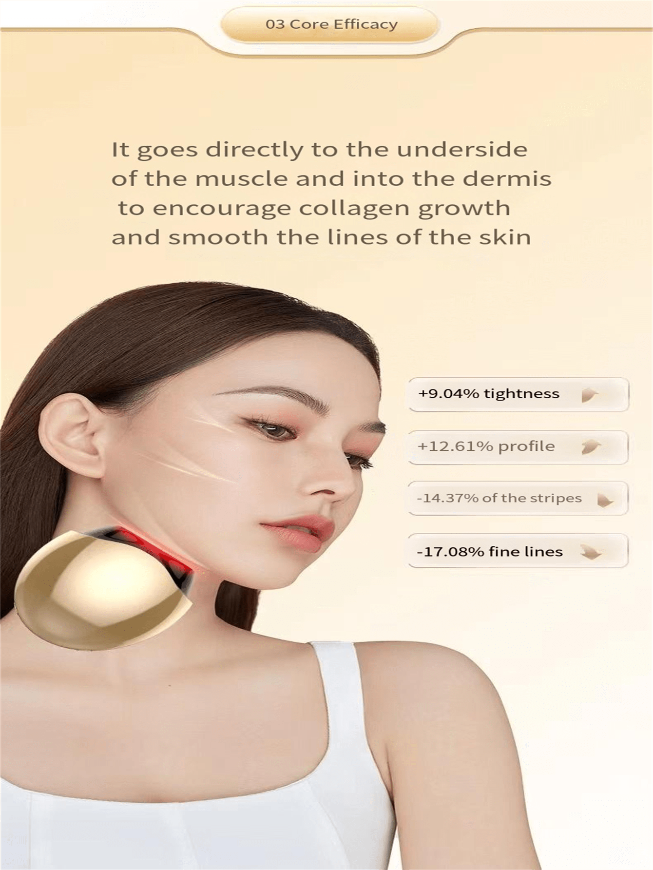 New Electric Import Device For Home Beauty, Color Light Lifting Facial Massage Instrument, Vibration Heating Collagen Cannon