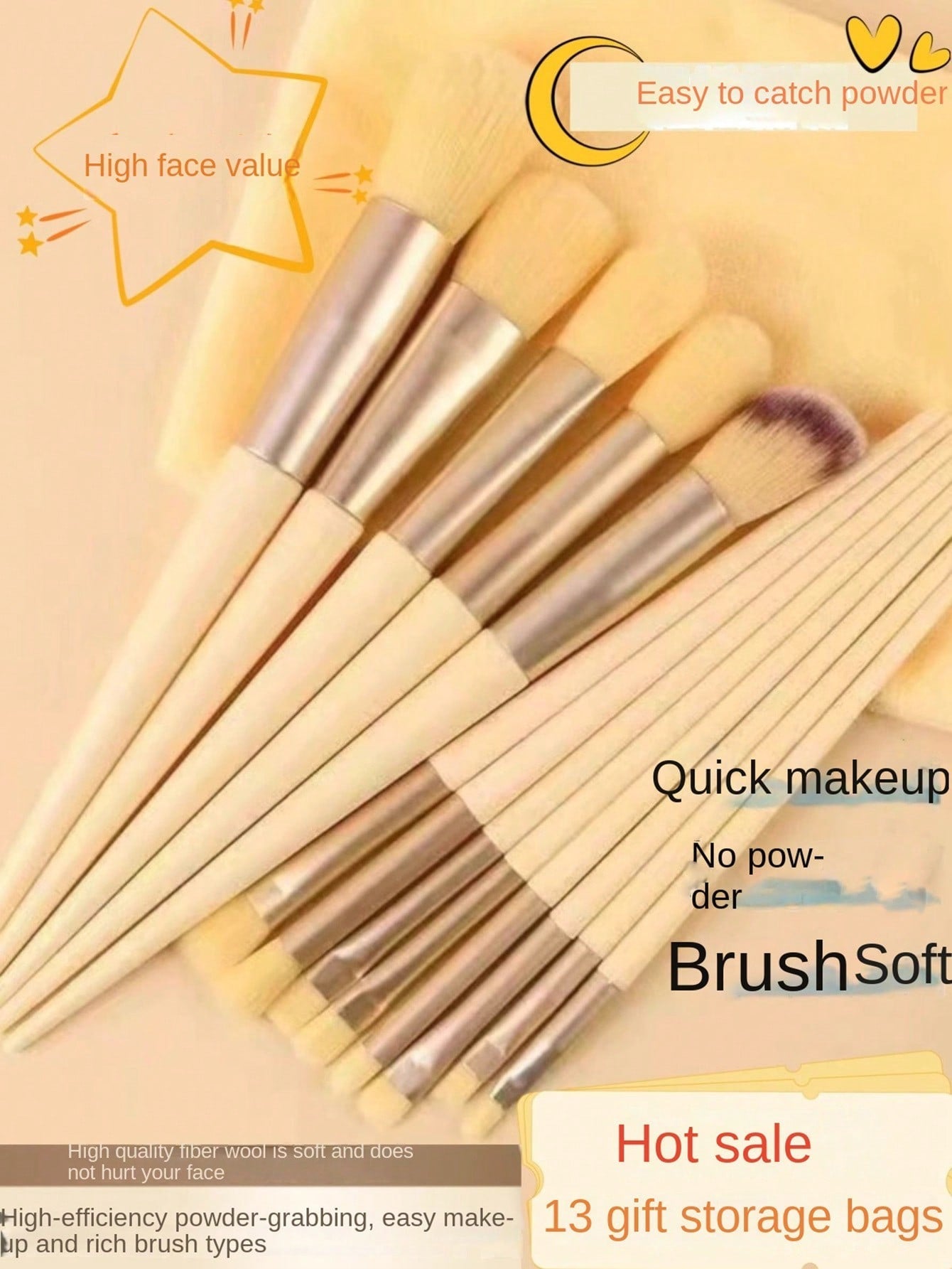 13pcs Violet Makeup Brush Set And Storage Bag Brush Bristles Soft 13 Blush Eyeshadow Concealer Foundation Loose Powder Highlighter Brush Eyebrow Brush Lip Brush Concealer Brush Beginner Makeup Kit Perfect Gift For Valentine'S Day