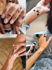 20pcs Creative Small Black Tattoos For Men And Women, Including Realistic Snake, Branch And Planet Temporary Waterproof Stickers For Arms, Face, Fingers And Neck