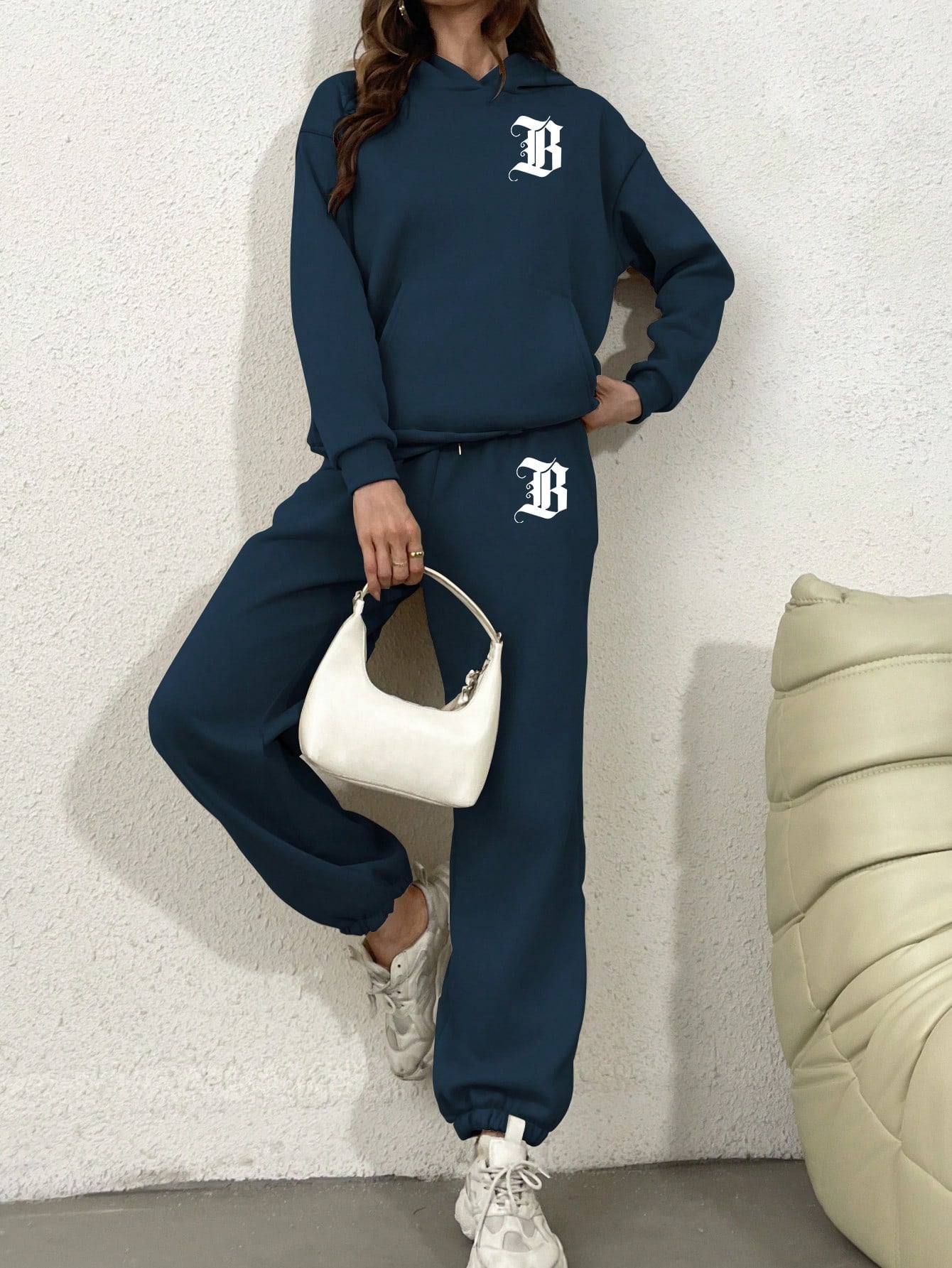 Women's Loose Casual Sweatshirt And Sweatpants Two Piece Set