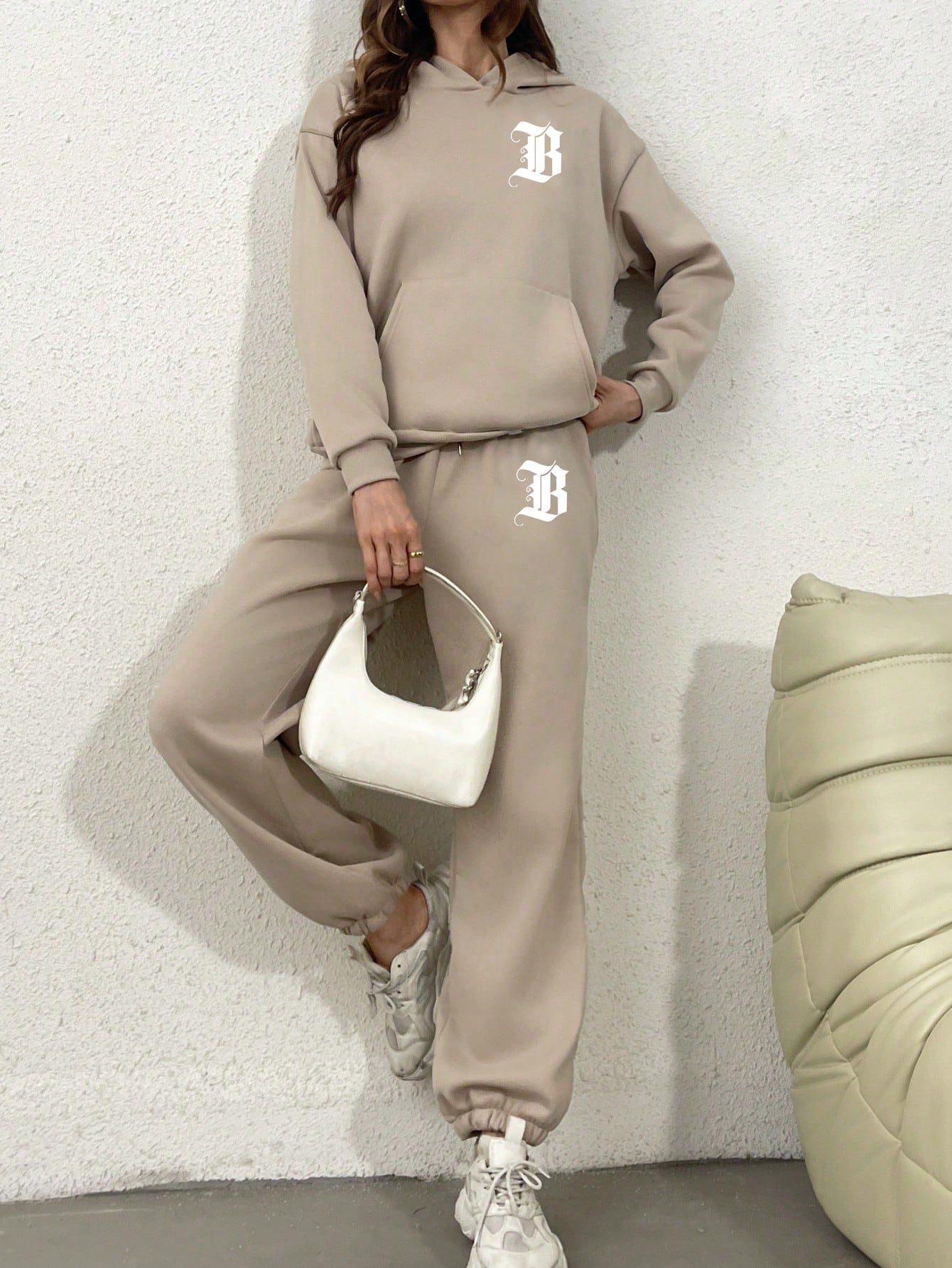 Women's Loose Casual Sweatshirt And Sweatpants Two Piece Set