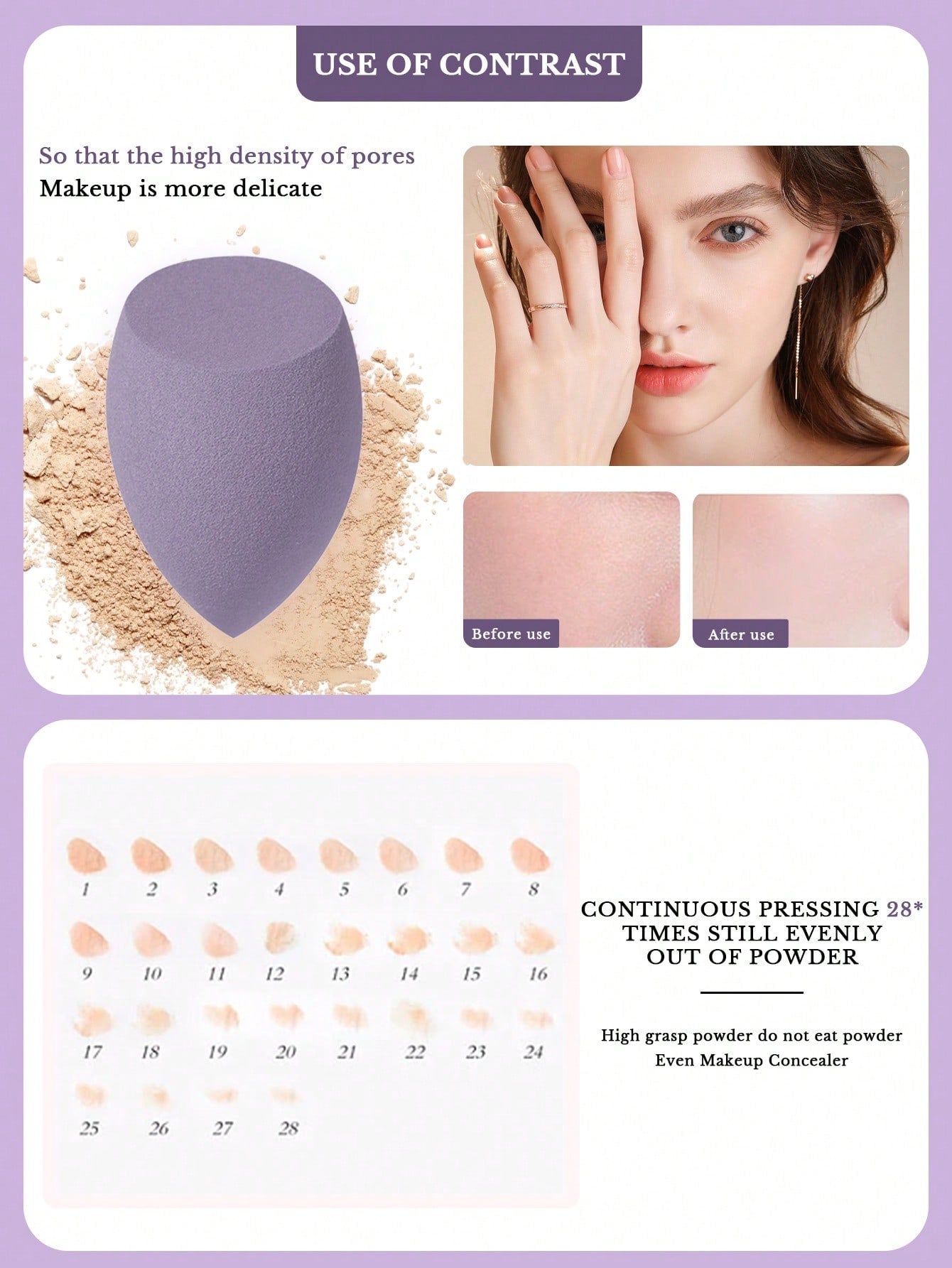 1pcs Storage Bucket+7PCS Makeup Sponge+9PCS Makeup Puff Set Soft Triangle Powder Mineral Puff For Face Makeup,Suitable For Cream & Powder Concealer, Loose Powder Makeup Applicator