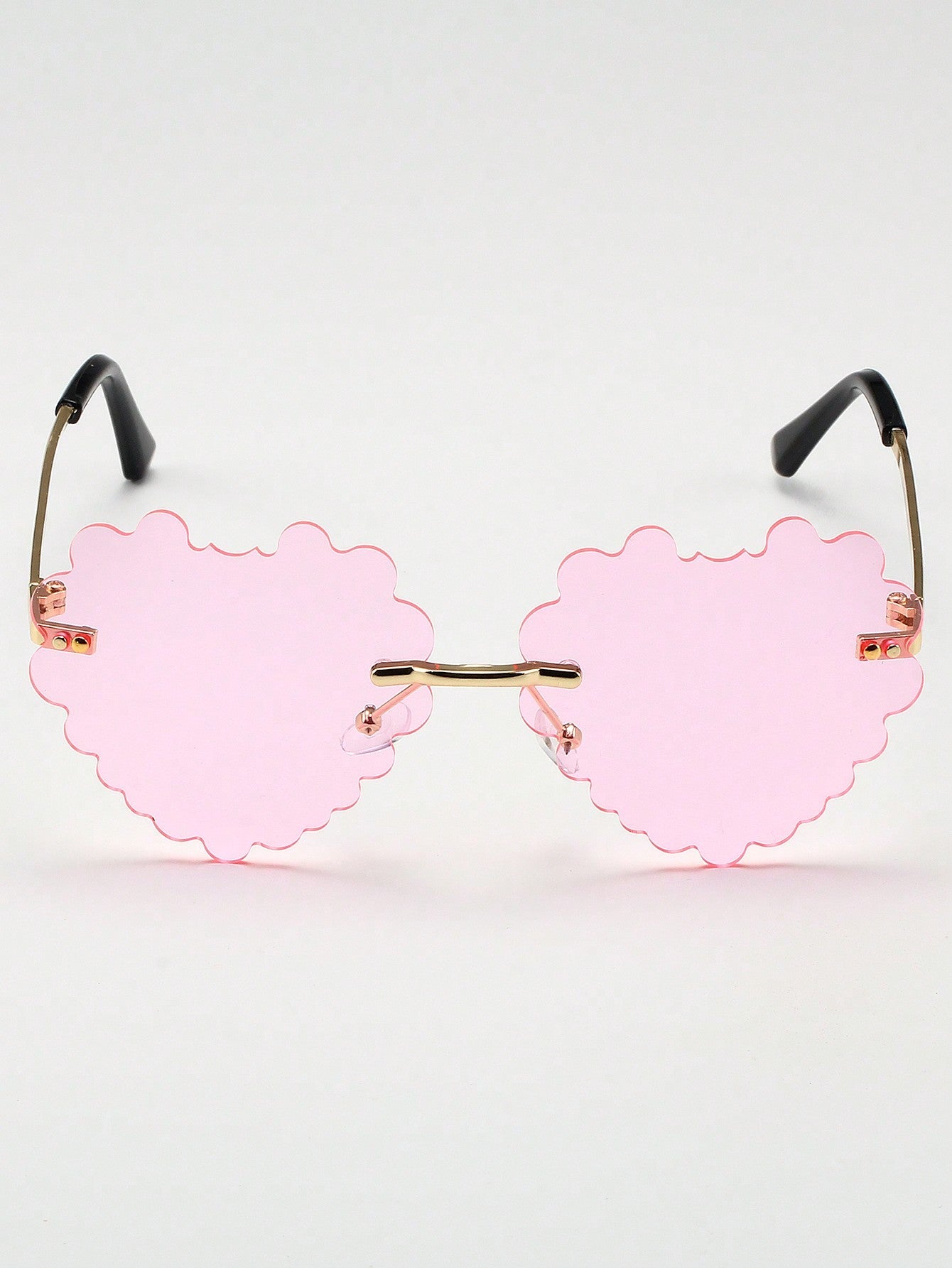 1pair Women'S Pc Decorated Heart Shaped Fashion Sunglasses Suitable For Christmas, Holiday Parties