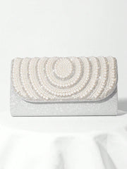 Wedding Bag Clutch Shoulder Cross-Body Evening Bag With Large Capacity Pearls Women's Handbag Evening Dress Bag ,Perfect For Brazilian Carnival And St. Patrick's Day