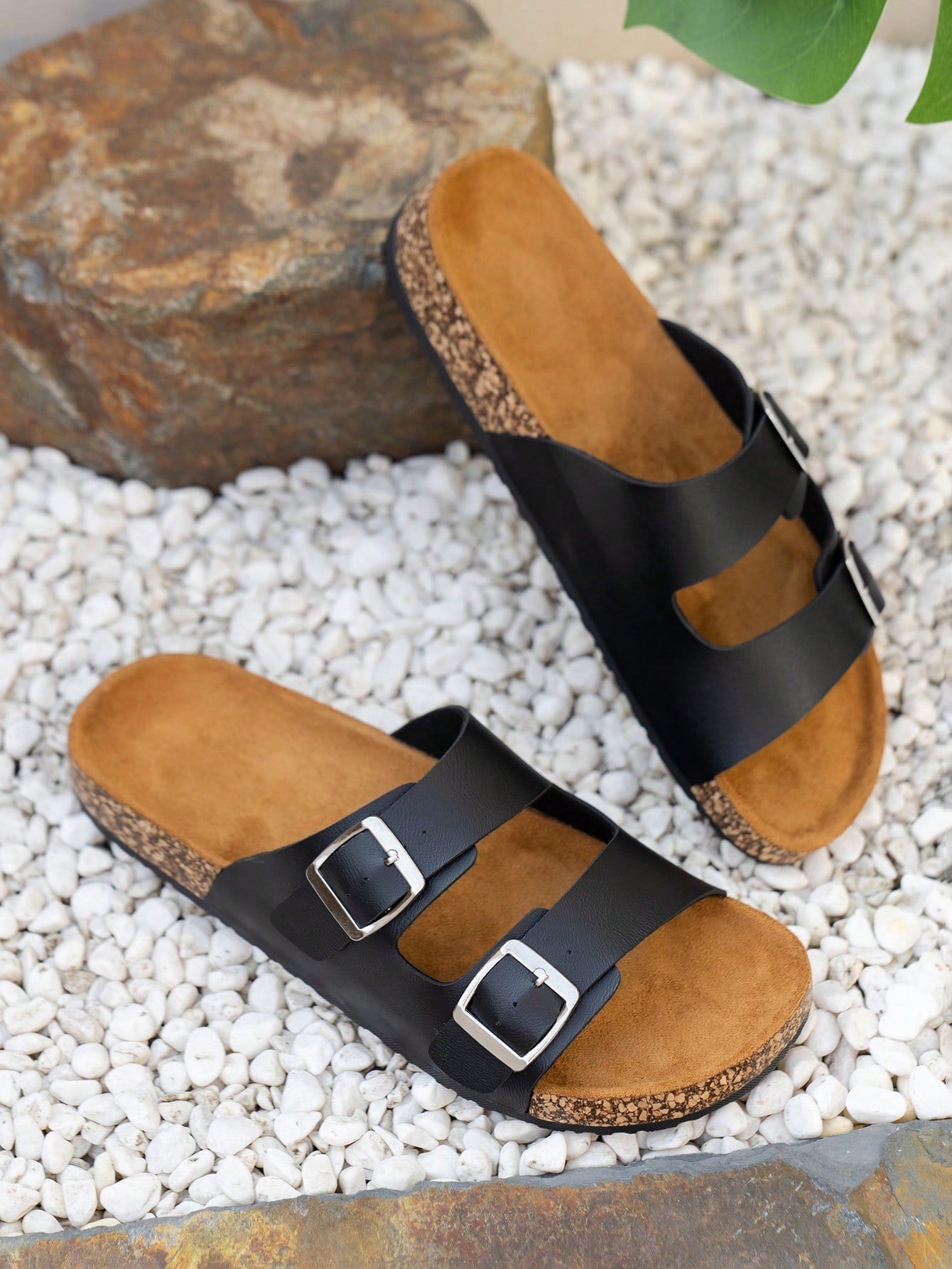 New Summer Outdoor Beach Double Buckle Slip-On Sandals, Comfortable Flat Bottom Flip Flops