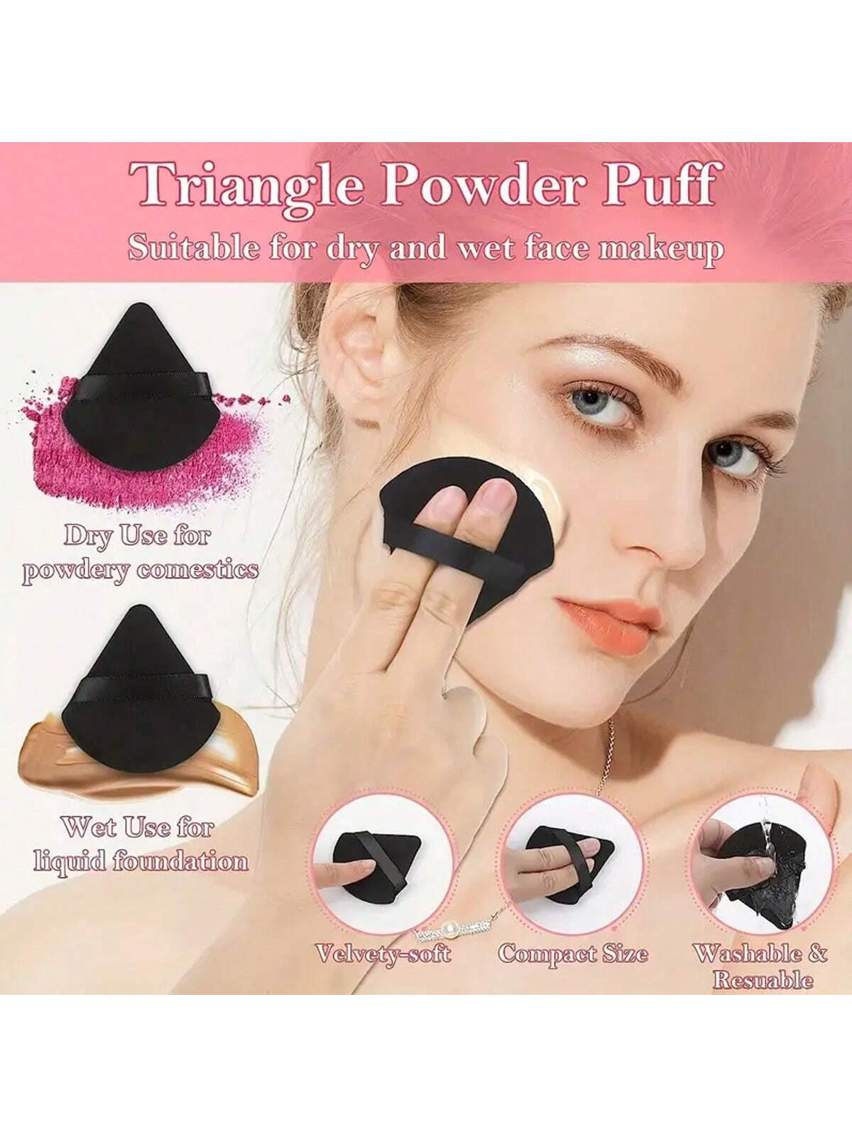 14pcs Makeup Brush & 3pcs Black Powder Puff Set, Soft Bristles For Beginners, Suitable For Blush, Foundation, Eyeshadow, Highlighter, Including 3 Different Shapes Of Powder Puff (Triangle, Fan, Sponge)