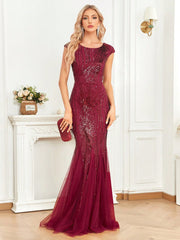 Sequin Mesh Prom Dress