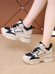 Women's New Thick-Soled Platform Sneakers, Sporty & Casual Style, For Shorter Stature, Height Increasing